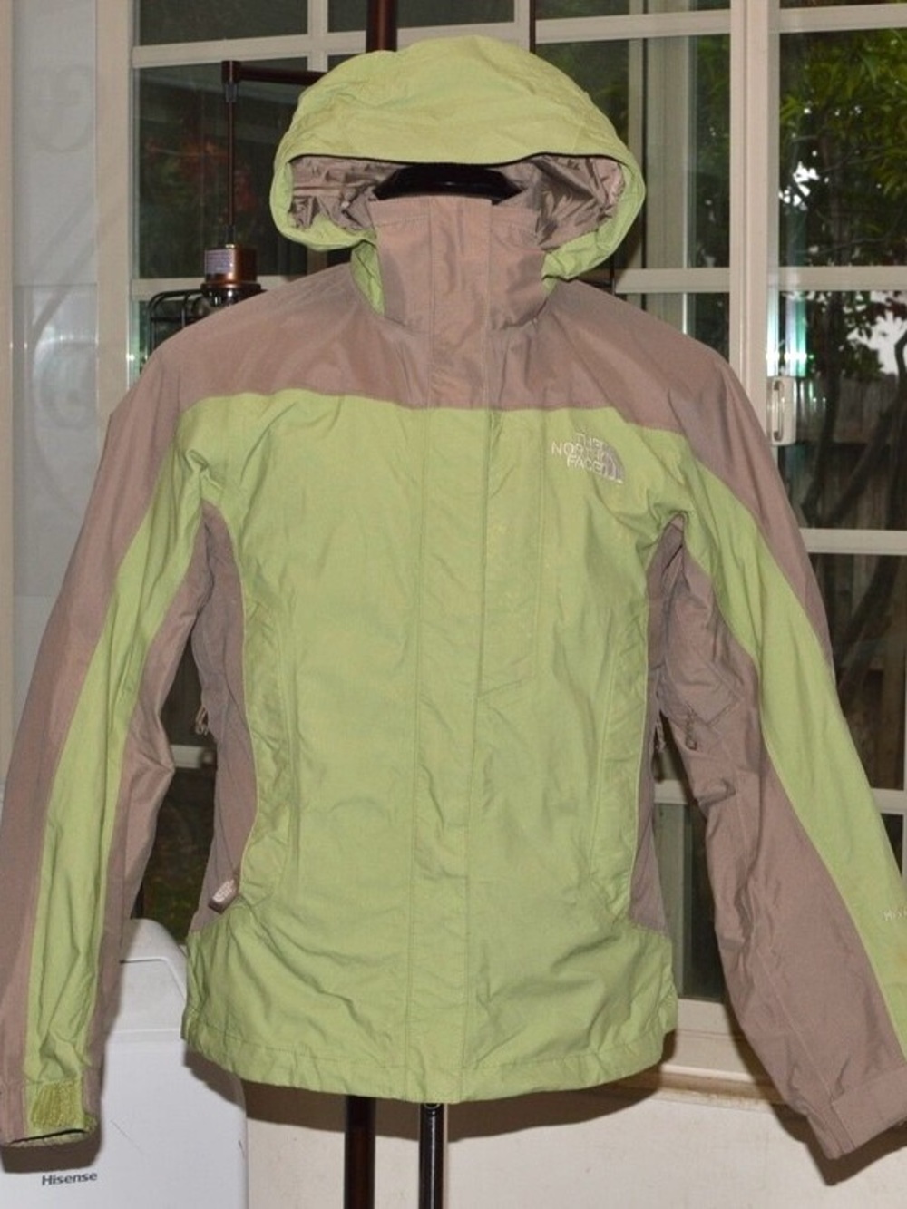 The North Face Green and Light Gray Hooded Shell Jacket - Picture 2 of 2